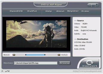 A-one DVD To 3GP Ripper v6.40