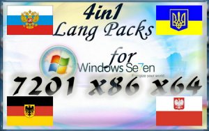Языковые пакеты для Windows 7 7201 86/64 (RUS/UA/PL/DE)  
