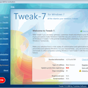 Tweak-7 - все витамины ваш Windows 7 потребностям.