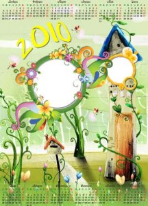 Календарь 2010- шаблон для фото