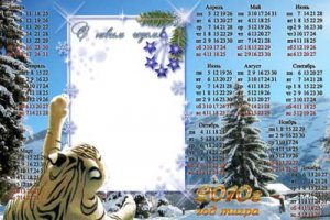 Рамка для фотошопа- Год тигра 2010(календарь)